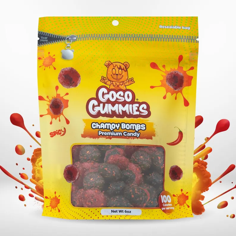 Goso Gummies 18oz Flavor Viral Gushers Bombs Trio – Sour Blue Razz Gushers, Spicy Chamoy Gushers, & Cotton Candy Gushers