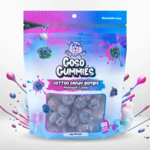 Goso Gummies 18oz Flavor Viral Gushers Bombs Trio – Sour Blue Razz Gushers, Spicy Chamoy Gushers, & Cotton Candy Gushers