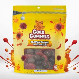 Goso Gummies 18oz Flavor Viral Gushers Bombs Trio – Sour Blue Razz Gushers, Spicy Chamoy Gushers, & Cotton Candy Gushers