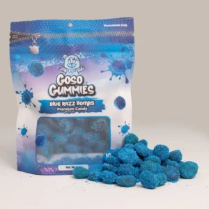Goso Gummies SWEET Viral Blue Razz Gusher Bombs 6oz
