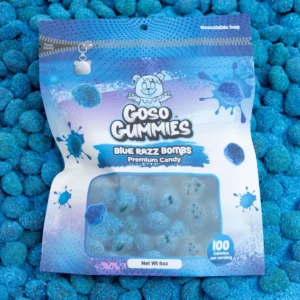 Goso Gummies SWEET Viral Blue Razz Gusher Bombs 6oz