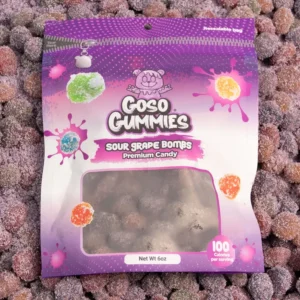 Goso Gummies Sour Grape Viral Gusher Bombs - 6oz Bag - Candy Snack Fruity