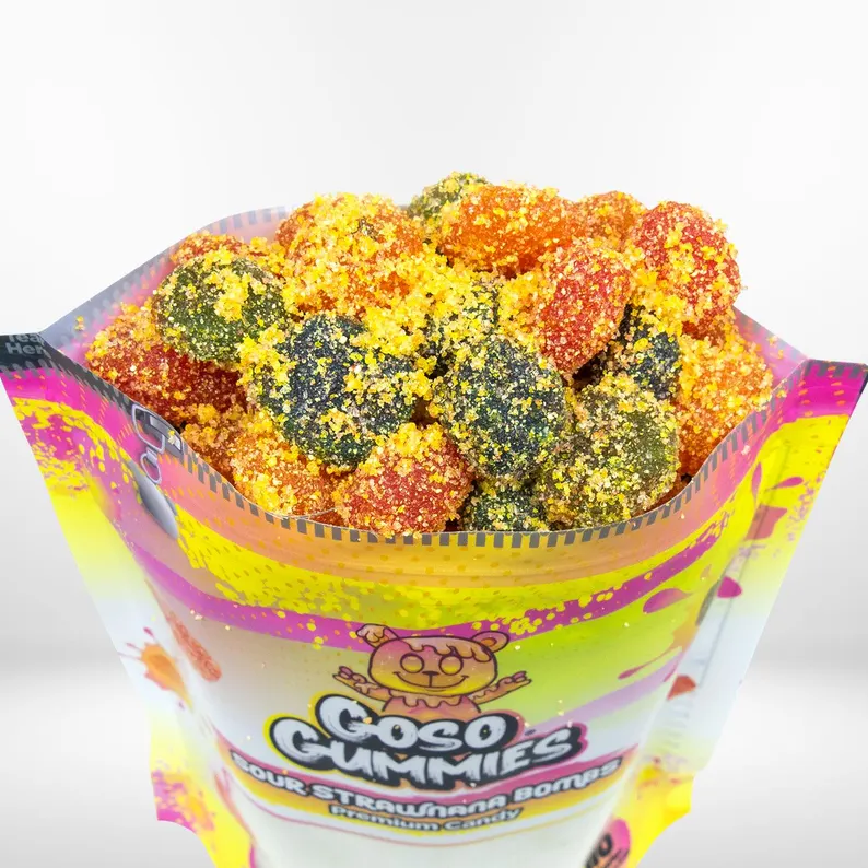 Goso Gummies Viral Sour Strawberry Banana Bombs - 6oz Bag - Gushers Snack Candy