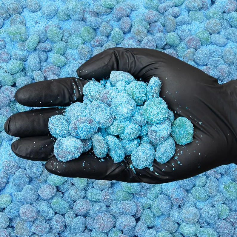 Sour Blue Razz Viral Gushers Bombs 6oz Candy - Fruit Snack