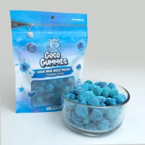 Sour Blue Razz Viral Gushers Bombs 6oz Candy - Fruit Snack